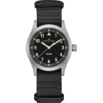 Montre Hamilton Khaki Field Quartz Cadran Noir Bracelet Textile