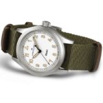 Montre Hamilton Khaki Field Quartz Cadran Blanc Bracelet Textile