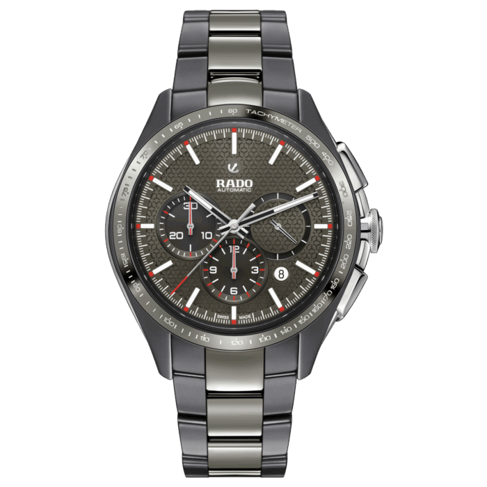 Montre Rado HyperChrome Chronograph Auto Cadran Gris Bracelet Céramique 45MM