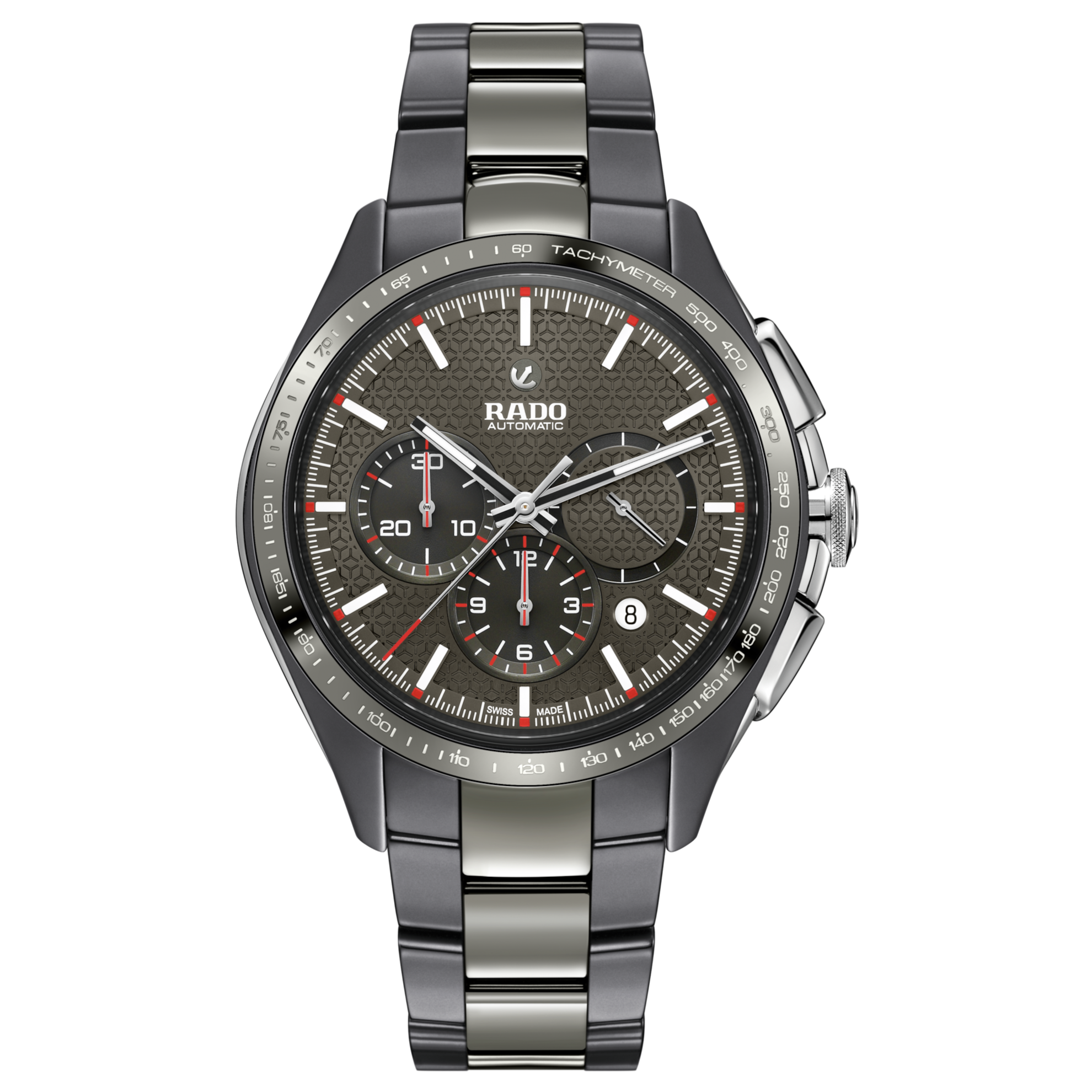 Montre Rado HyperChrome Chronograph Auto Cadran Gris Bracelet Céramique 45MM