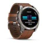 Montre Garmin Fenix 8 Amoled Sapphire Titanium Connectée Bracelet Cuir 51MM