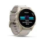 Montre Garmin Fenix 8 Amoled Sapphire Soft Gold Connectée Bracelet Caoutchouc 43MM