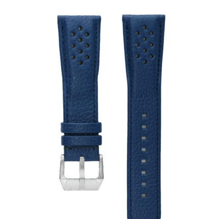 Bracelet Montre March LA.B Cuir Buffle Perforé Bleu 22M