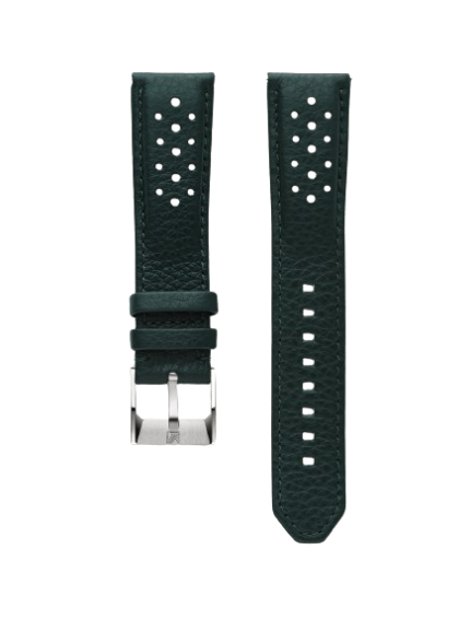 Bracelet Montre March LA.B Cuir Buffle Perforé Vert 20M