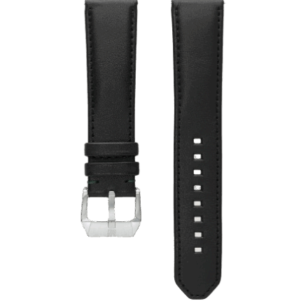 Bracelet Montre March LA.B Cuir Collet Végétal Noir 22MM