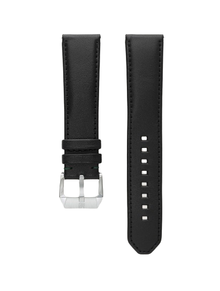 March LA.B Leather Watch Bracelet Vegetal Collar Black 22MM