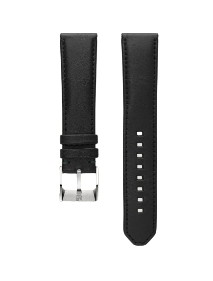 March LA.B Leather Watch Bracelet 20MM Black Vegetable Collar