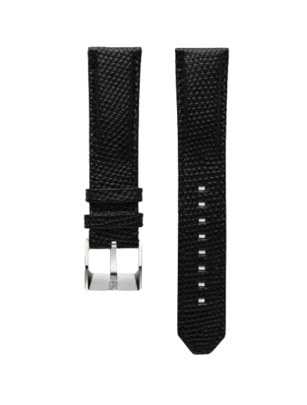 Bracelet Montre March LA.B Cuir Lézard Noir 20M