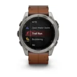 Montre Garmin Fenix 8 Amoled Sapphire Titanium Connectée Bracelet Cuir 51MM