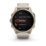 Montre Garmin Fenix 8 Amoled Sapphire Soft Gold Connectée Bracelet Caoutchouc 43MM