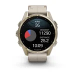 Montre Garmin Fenix 8 Amoled Sapphire Soft Gold Connectée Bracelet Caoutchouc 43MM