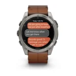 Montre Garmin Fenix 8 Amoled Sapphire Titanium Connectée Bracelet Cuir 51MM