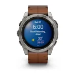 Montre Garmin Fenix 8 Amoled Sapphire Titanium Connectée Bracelet Cuir 51MM