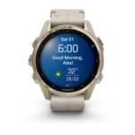 Montre Garmin Fenix 8 Amoled Sapphire Soft Gold Connectée Bracelet Caoutchouc 43MM