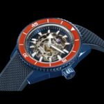 Montre Rado Captain Cook Auto High Tech Ceramic Skeleton Cadran Bleu Bracelet Caoutchouc 43MM