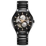 Montre Rado True Round Open Auto Cadran Noir Bracelet Céramique 40MM