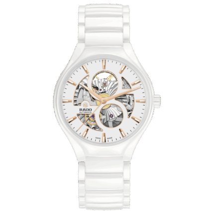 Rado True Round Open Auto Watch White Dial Ceramic Bracelet 40MM