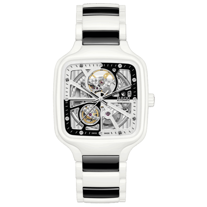 Montre Rado True Square Open Heart Auto Bracelet Ceramique 38MM
