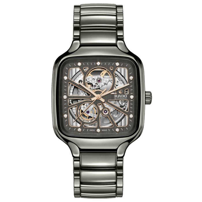 Montre Rado True Square Open Heart Auto Bracelet Ceramique 38MM