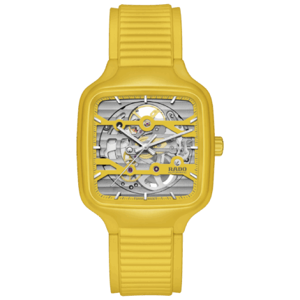 Montre Rado True Square Skeleton Auto Bracelet Caoutchouc 38MM