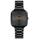 Montre Rado True Square Thinline Quartz Cadran Noir Bracelet Céramique 37MM