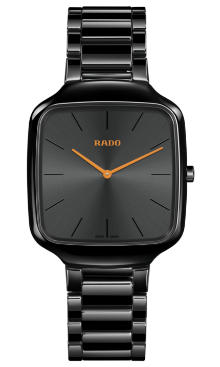 Montre Rado True Square Thinline Quartz Cadran Noir Bracelet Céramique 37MM