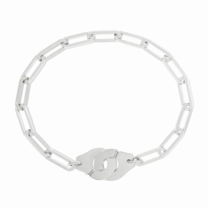 Bracelet Dinh Van Menottes sur Chaîne Grand Modèle 22cm Platine