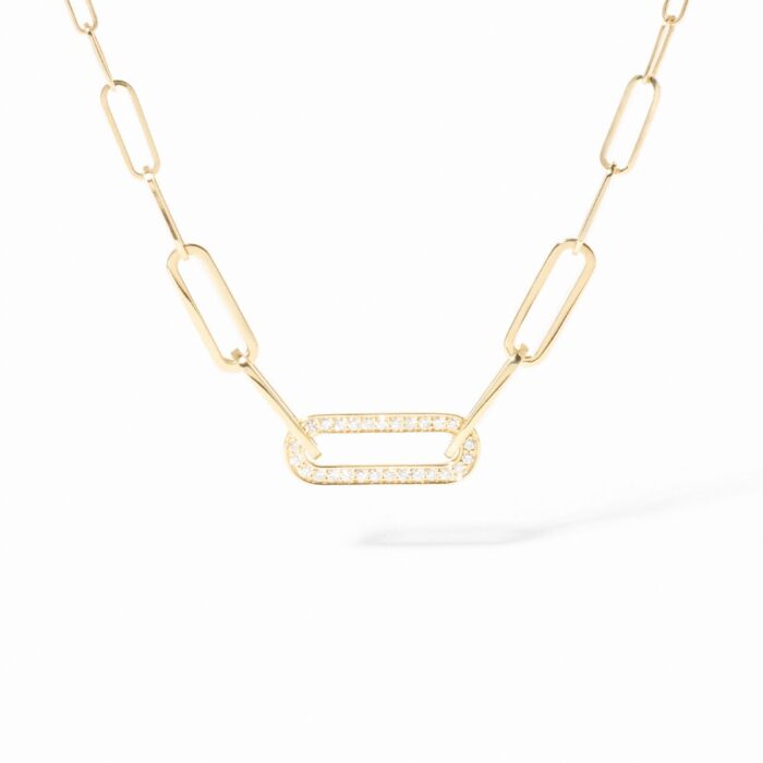 Collier Dinh Van Maillon Petit Modèle Diamants Or Jaune