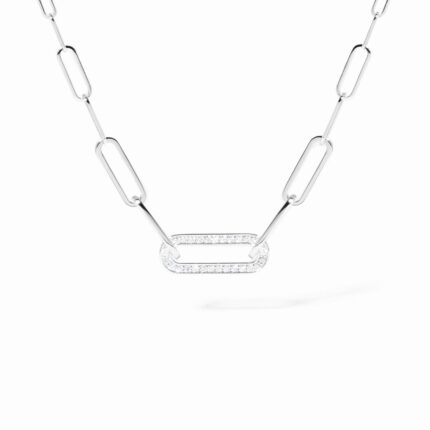 Collier Dinh Van Maillon Petit Modèle Diamants Or Blanc