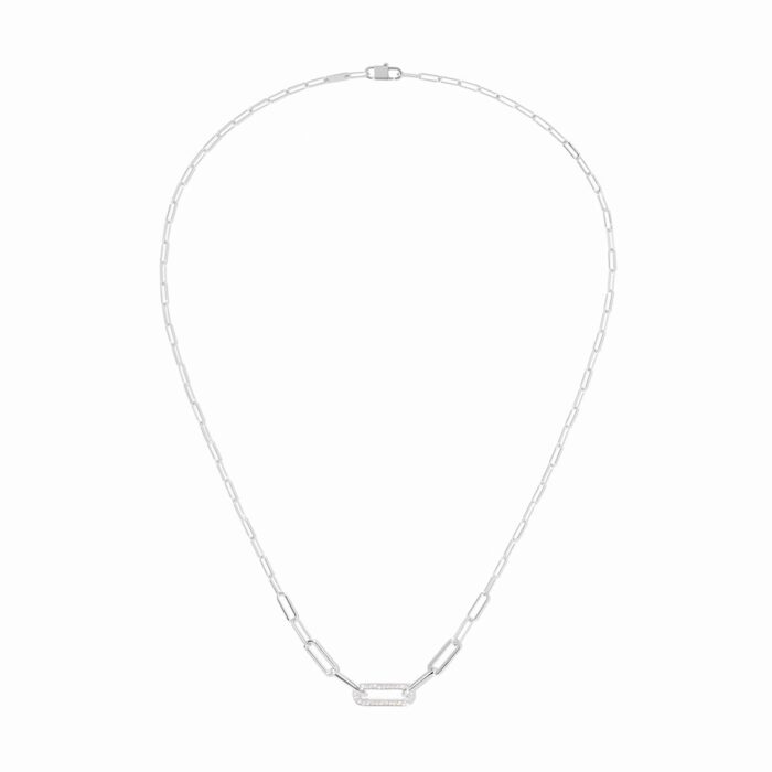 Collier Dinh Van Maillon Petit Modèle Diamants Or Blanc