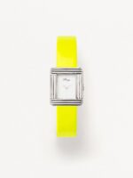 Bracelet Montre Poiray Cuir Veau Vernis Jaune