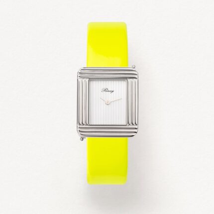 Bracelet Montre Poiray Cuir Veau Vernis Jaune