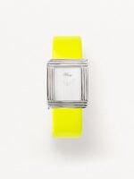 Bracelet Montre Poiray Cuir Veau Vernis Jaune