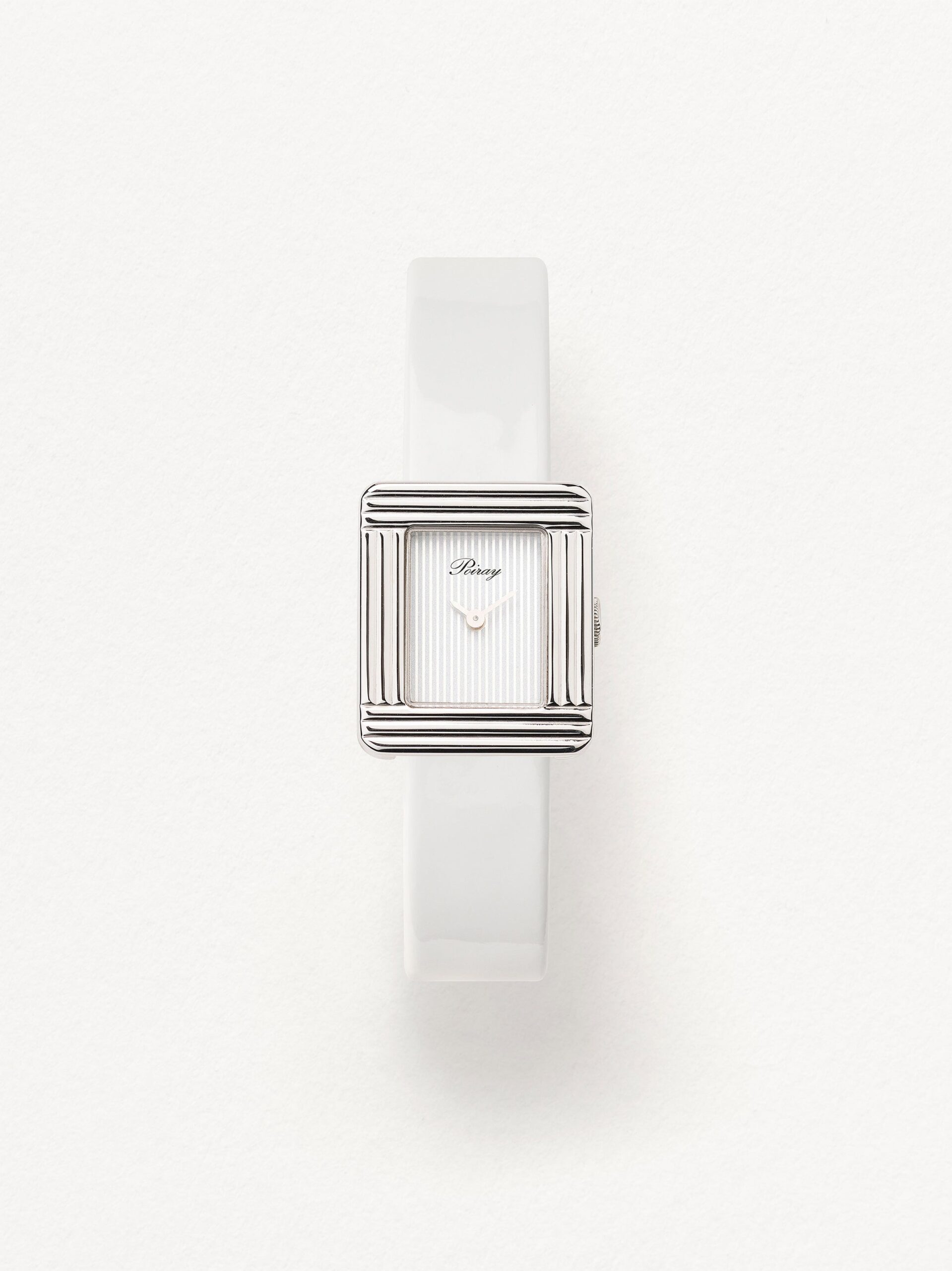 Bracelet Montre Poiray Cuir Veau Vernis Blanc