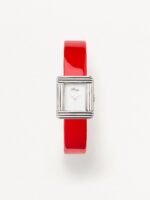 Bracelet Montre Poiray Cuir Veau Vernis Rouge