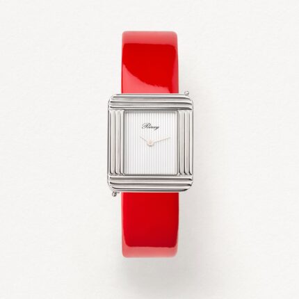 Bracelet Montre Poiray Cuir Veau Vernis Rouge