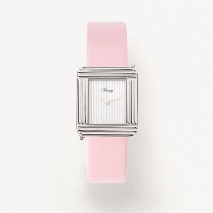 Bracelet Montre Poiray Cuir Veau Vernis Rose Clair