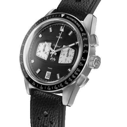 Montre Yema Rallygraf Meca-Quartz II Reverse Panda Bracelet Cuir 40MM