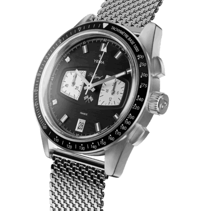 Montre Yema Rallygraf Meca-Quartz II Reverse Panda Bracelet Cuir 40MM