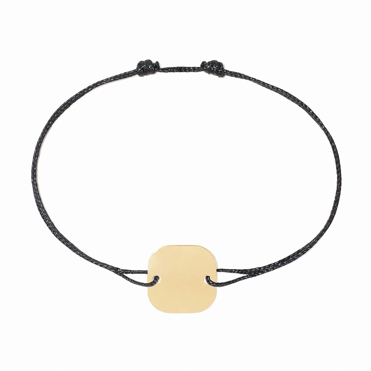 Dinh Van Square Plate Bracelet  on Yellow Gold Cordon