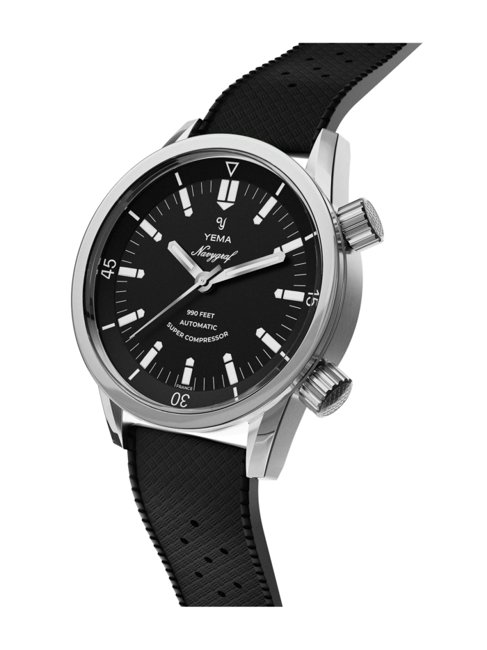 Montre Yema Navygraf Super Compressor Auto Cadran Noir Bracelet Acier