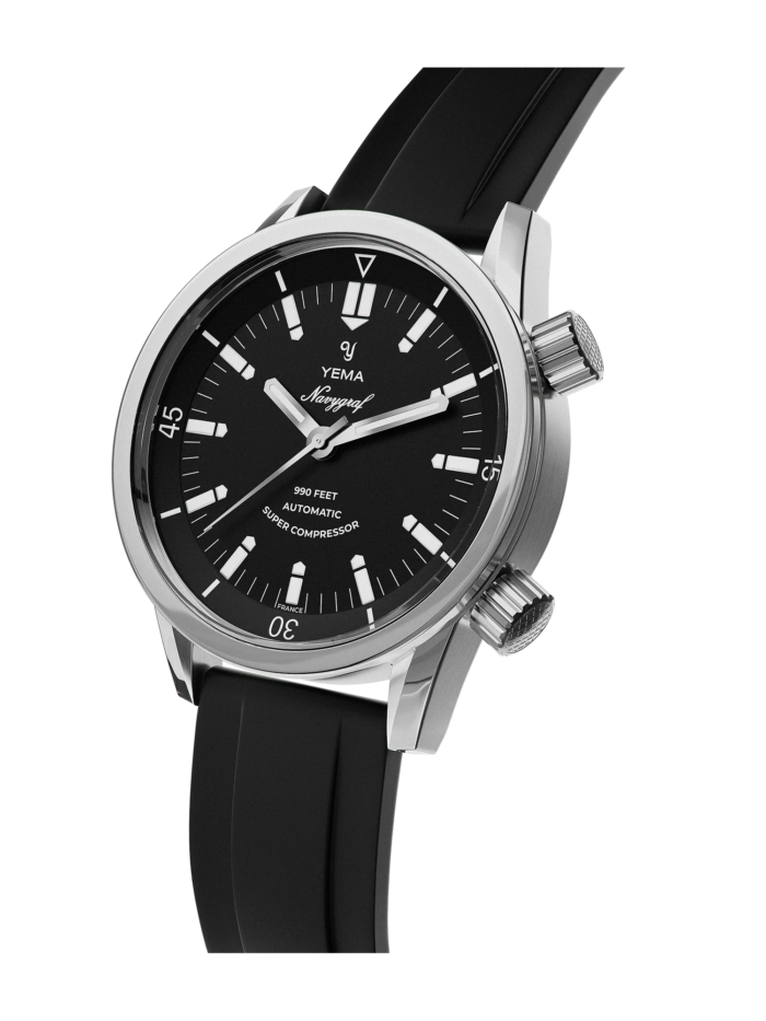 Montre Yema Navygraf Super Compressor Auto Cadran Noir Bracelet Acier