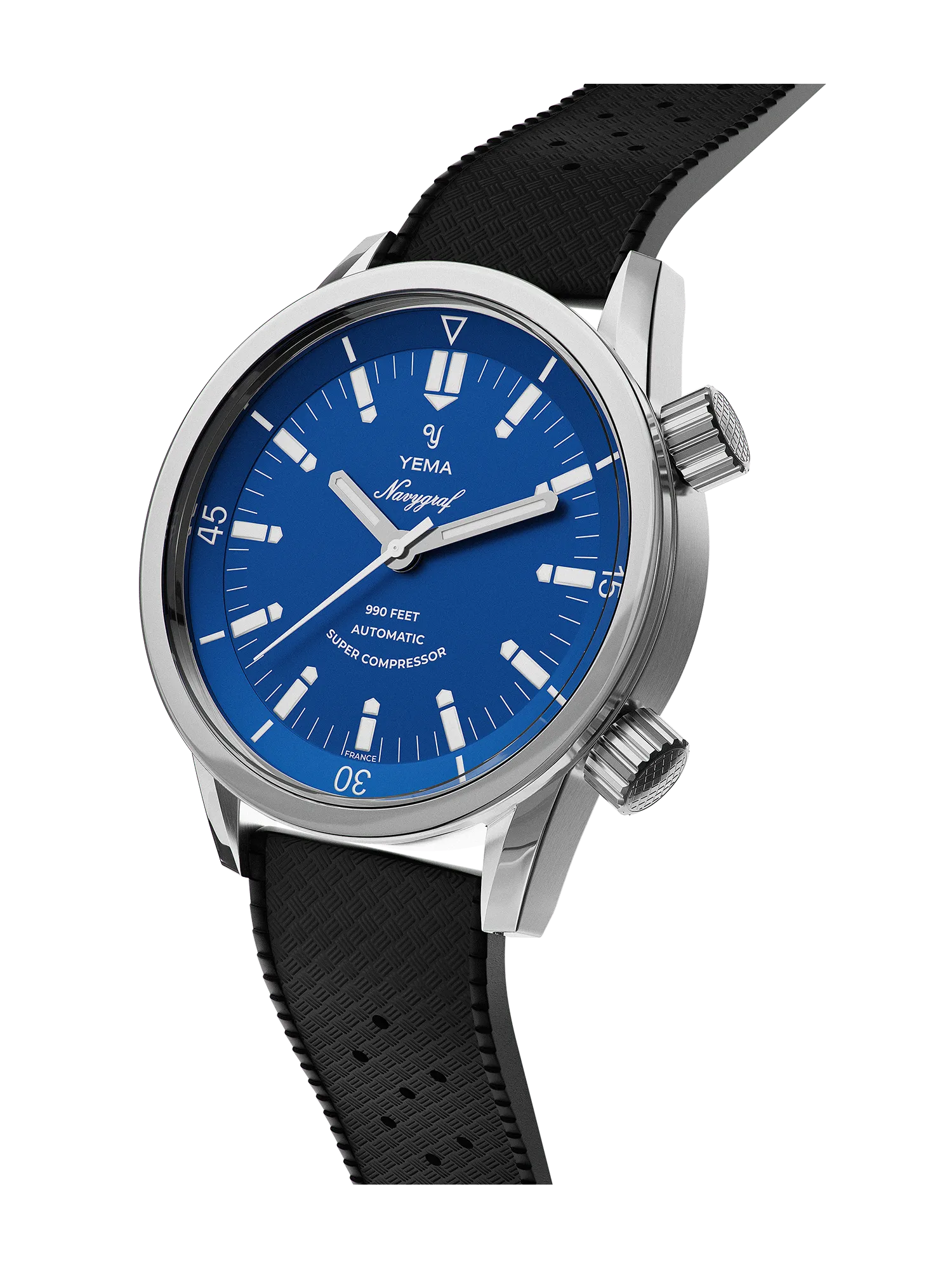 Montre Yema Navygraf Super Compressor Auto Cadran Bleu