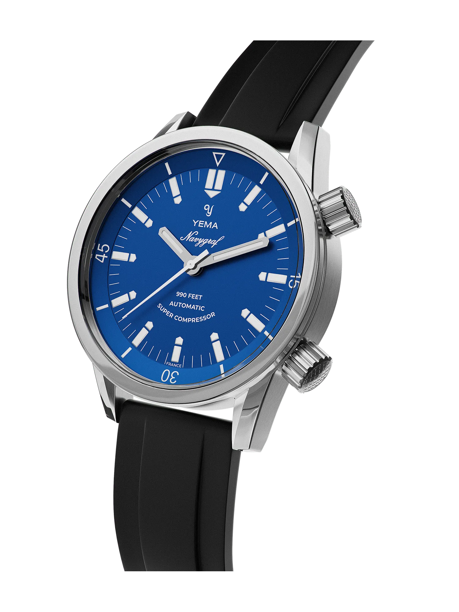 Montre Yema Navygraf Super Compressor Auto Cadran Bleu