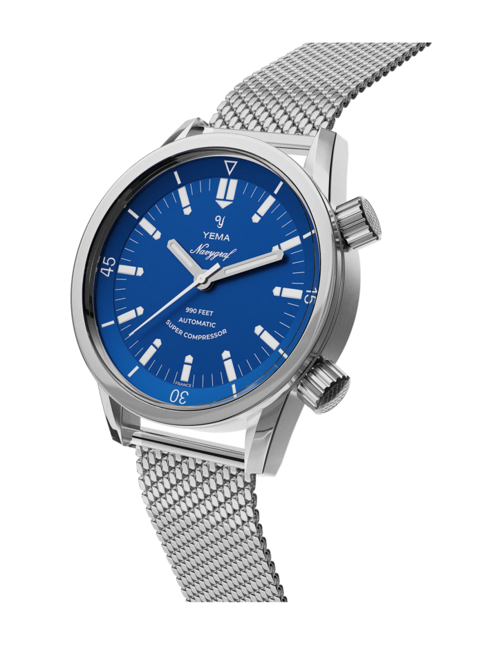 Montre Yema Navygraf Super Compressor Auto Cadran Bleu