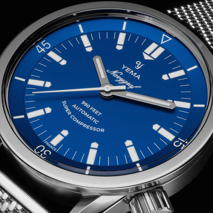 Montre Yema Navygraf Super Compressor Auto Cadran Bleu