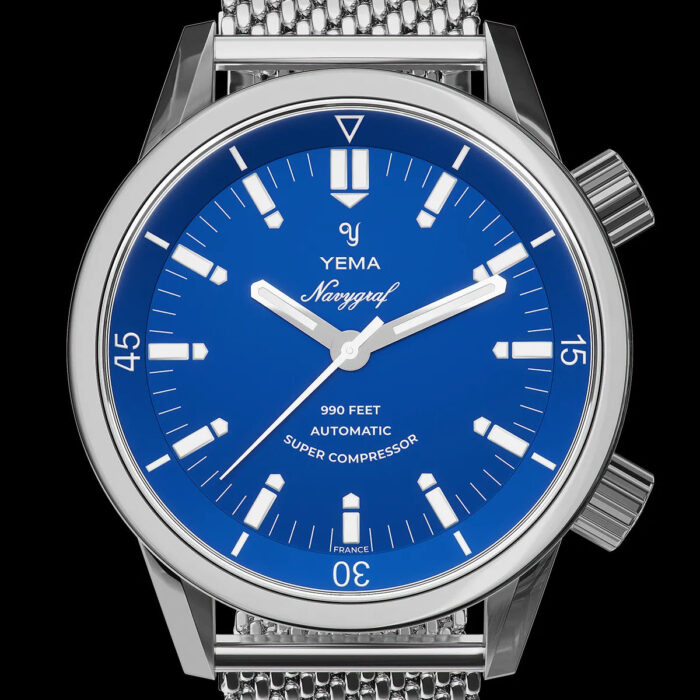 Montre Yema Navygraf Super Compressor Auto Cadran Bleu