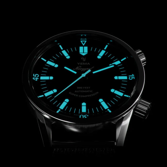 Montre Yema Navygraf Super Compressor Auto Cadran Bleu