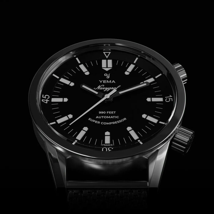 Montre Yema Navygraf Super Compressor Auto Cadran Noir Bracelet Acier