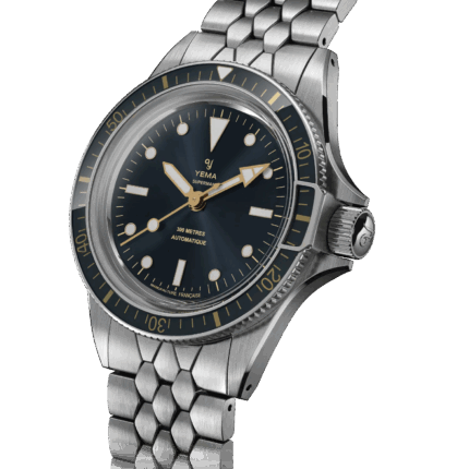 Montre Yema Superman Gilt CMM.10 Auto Cadran Bleu Bracelet Acier 39MM